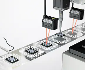 Medición de la altura de un chip después de su unión con un sensor láser IL