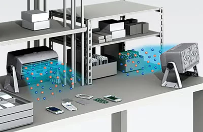 Eliminación de estática durante los procesos de producción de productos electrónicos