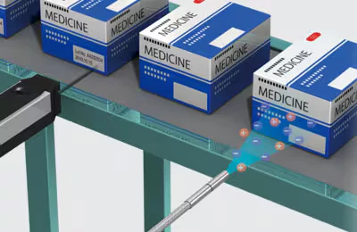Eliminación de estática de envases antes de la impresión por inyección de tinta