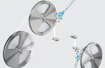 Eliminación de estática de virutas en bobinas gofradas