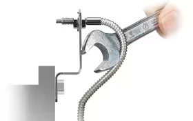 Cabezal de fibra Keyence FU con funda ToughFlex de acero inoxidable