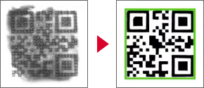 HR-X decodificando un código sucio (antes y después)