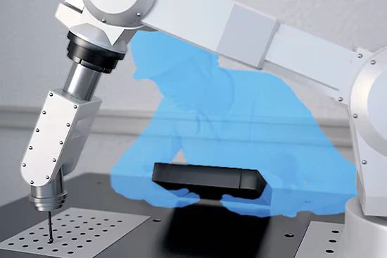 Calibración manual de un robot con una placa de calibración, propensa a variar entre operadores