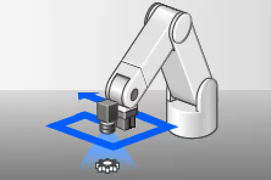 Calibración automática con un solo clic que desplaza el robot a todas las ubicaciones requeridas