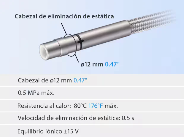 Cabezal de eliminación de estática ultrapequeño de ø12 mm de la Serie SJ-M