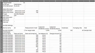 Exportación de datos del SK a un archivo CSV